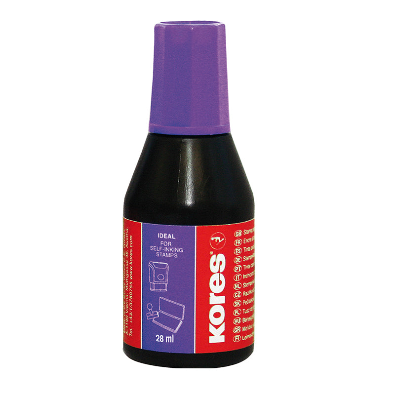 Tušas antspaudams KORES, 28 ml, violetinis