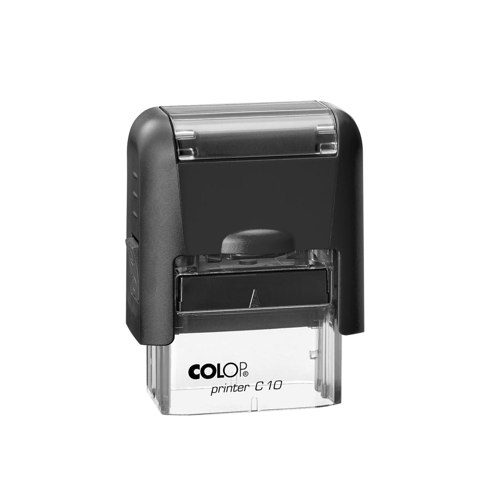 Antspaudas COLOP Printer C10, juodas korpusas, juoda pagalvėlė